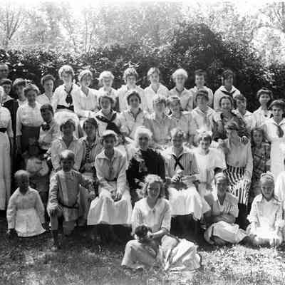 Large group of women and children