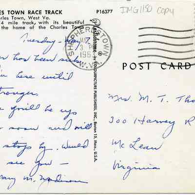 Charles Town Race Track Postcard