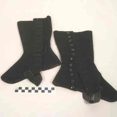 Black, felt gaiters