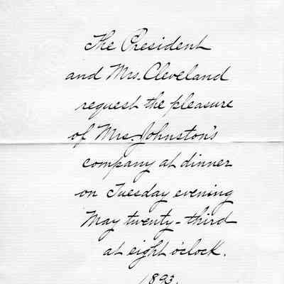 Invitations and letters related to Harriet Lane Johnston