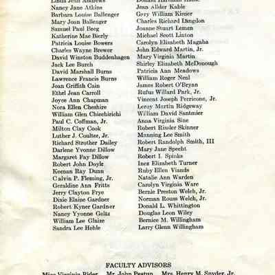 1960 CHS graduation program - page 3, graduating class members