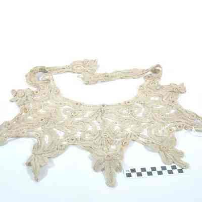 Tan or natural colored crocheted lady's collar