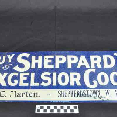 Porcelain sign advertising Sheppard's Excelsior Cook