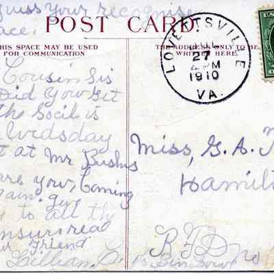 Island Park and Bridge Postcard