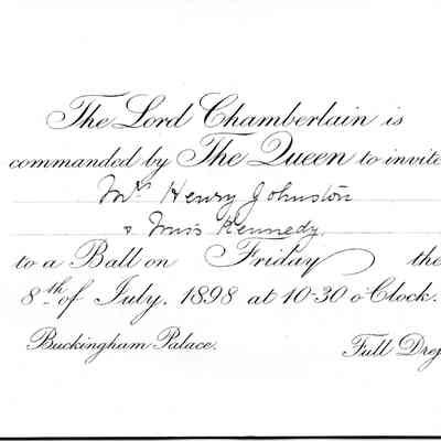 Invitations and letters related to Harriet Lane Johnston