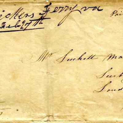 An 1839 letter with handwritten postage