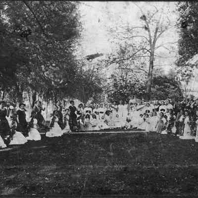 Large gathering of women and children