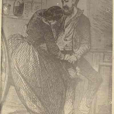 Drawing showing John Brown comforting his wife Mary Ann Day