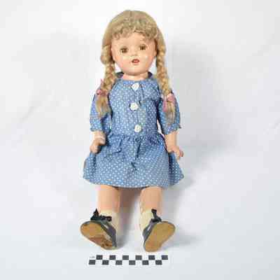 Composition doll with braids