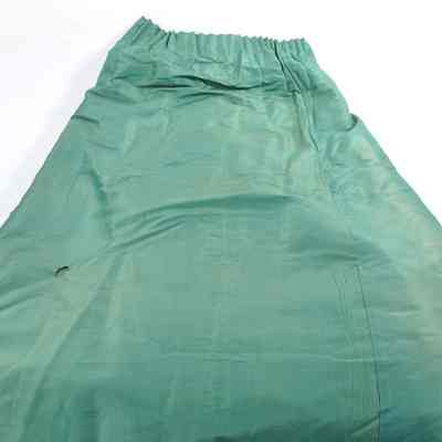 Two-piece green silk dress