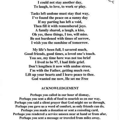 Funeral Program, Augustava E. Baylor, ARC755-5c