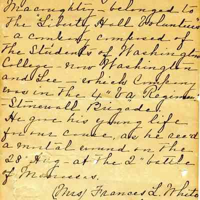Handwritten note concerning James W. Macoughtry