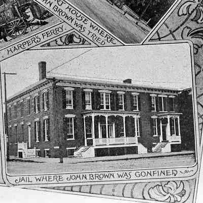 Postcard of jail - mistakenly identified as the jail which confined John Brown