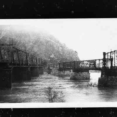 Two bridges in Harpers Ferry after 1929 flood