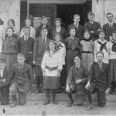 Portrait of school children and teachers