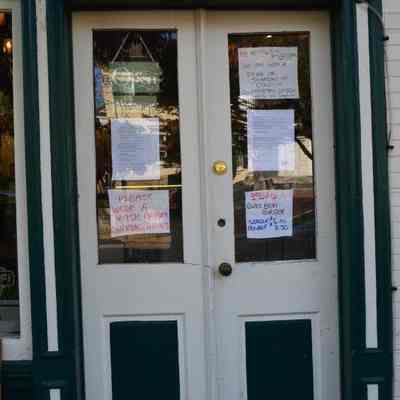 Pandemic signs at LellyBelle Community Cafe