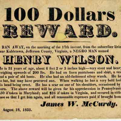 Broadside, runaway Henry Wilson