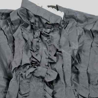 Black silk long-sleeved blouse