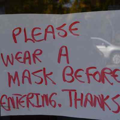 Pandemic sign at LellyBelle Community Cafe