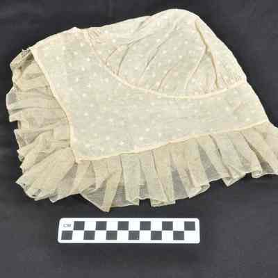 Woman's cotton night cap with lace around edge