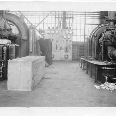 Turbine room at Millville power plant - 1921 or 1922