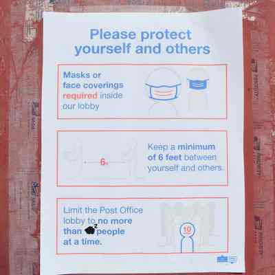 Halltown Post Office pandemic sign
