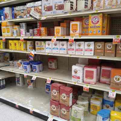 Flour shelves at Weis Markets in Ranson