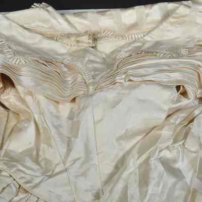 White silk wedding gown