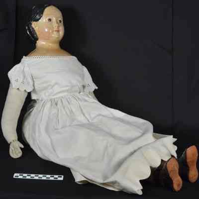 Victorian doll with papier-mache head