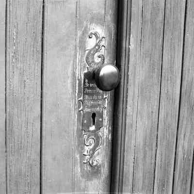 Brass escutcheon in St. Peter's Church