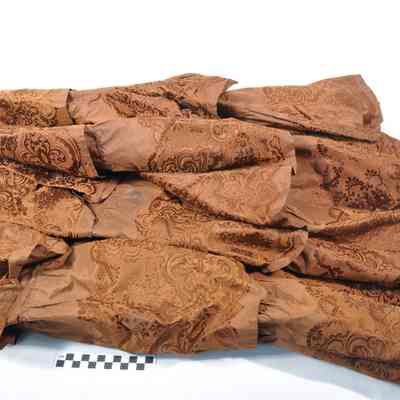 Brown silk brocade second day dress