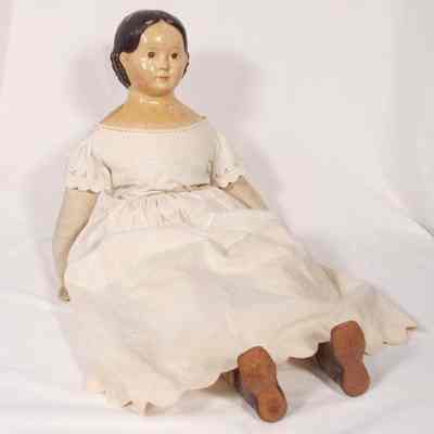Victorian doll with papier-mache head