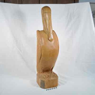 Carving of pelican