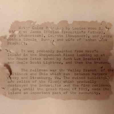 Note originally attached to watercolor