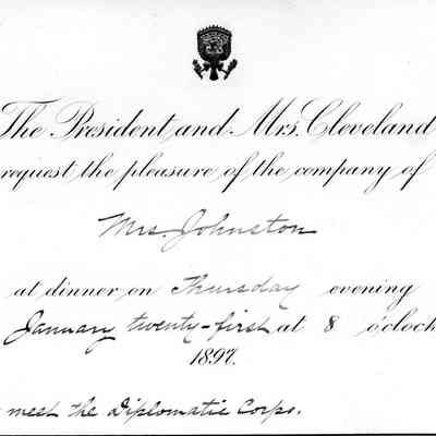 Invitation to White House 1897