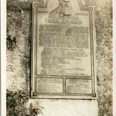 Memorial plaque at grave of John Brown