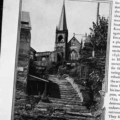Old stone steps at Harpers Ferry from a book