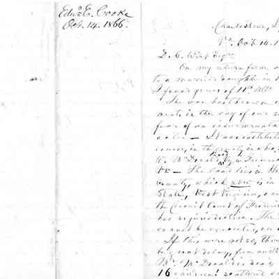 Letter to D. C. Wirt from Edward Esten Cooke
