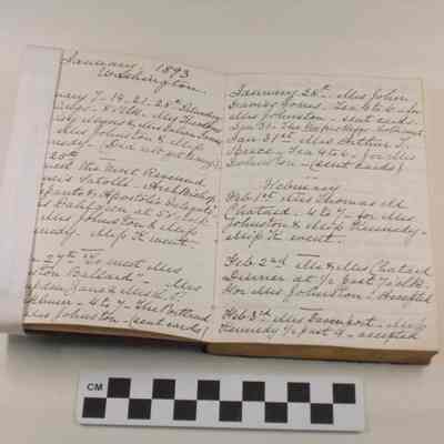 Handwritten, personal diary of Harriet Lane Johnston