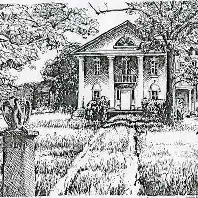 Drawing of Sam Michael's home near Zoar