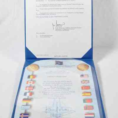 NATO Medal for Service certificate