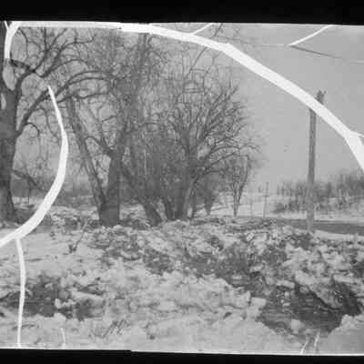 Winter river ice scene