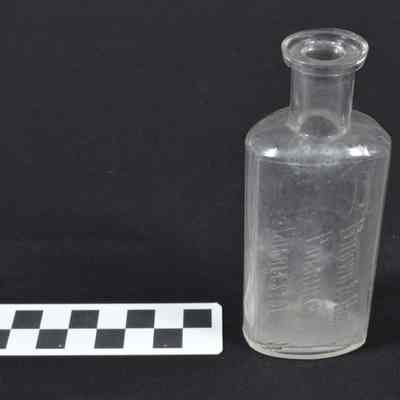 Clear glass medicine bottle