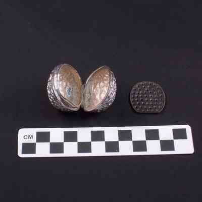 Silver nutmeg grater, circa 1869