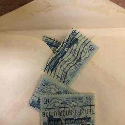 Stamps in envelope