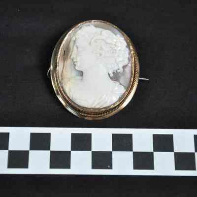 White on black carved cameo