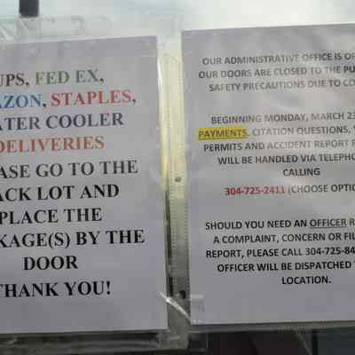 Ranson Police Department COVID-19 pandemic sign