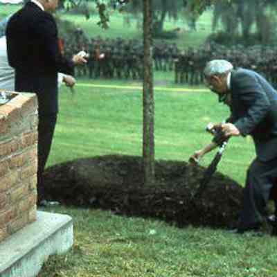 Mr. Charles Freeland participates in Tree Planting