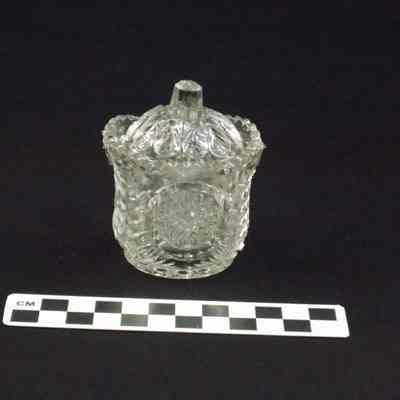 Clear glass bowl with lid for child's play