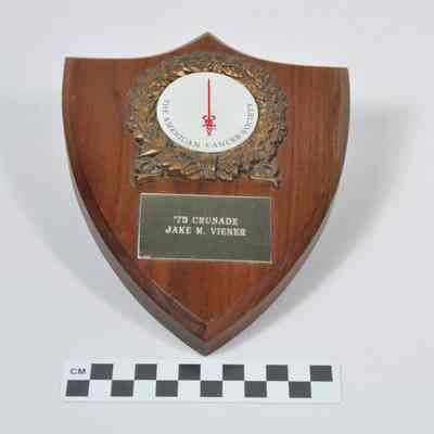 American Cancer Society plaque, 1975
